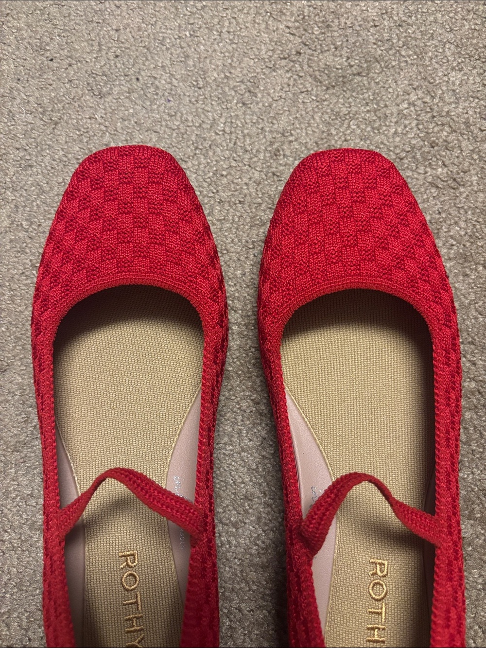 Rothy's Red Knit Mary Jane Flats. Never worn - Picture 3 of 5
